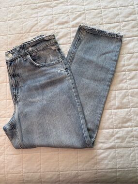 River Island Distressed Light Blue Slim Straight Jeans